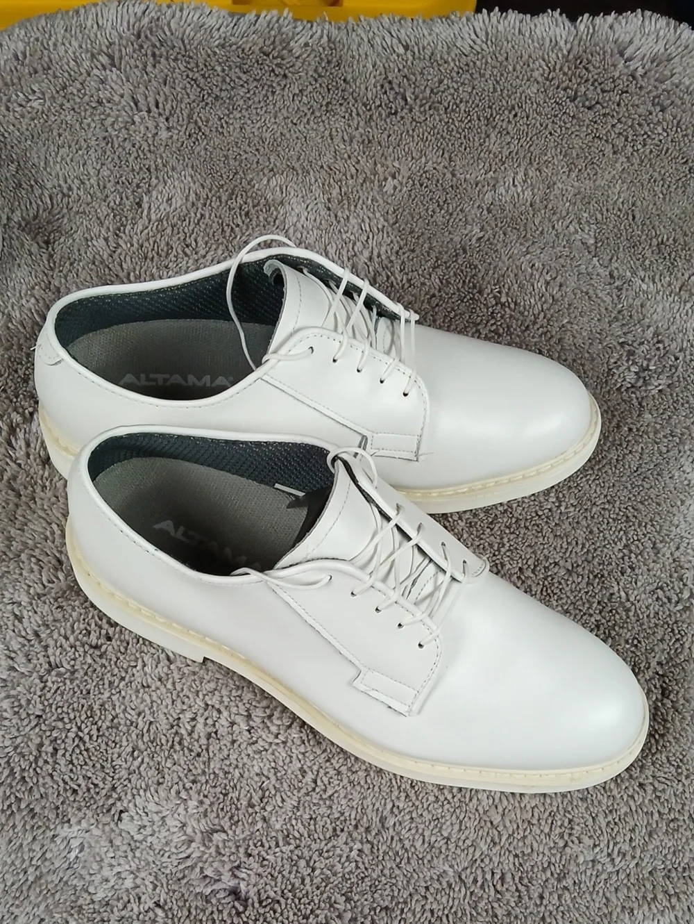 Altama 629308 USN White Leather Mil Spec Dress Oxford Shoes Size 9E Wide